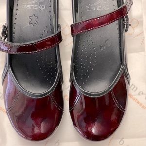 DANSKO MARY JANES. Burgundy Patent Leather. Size 37